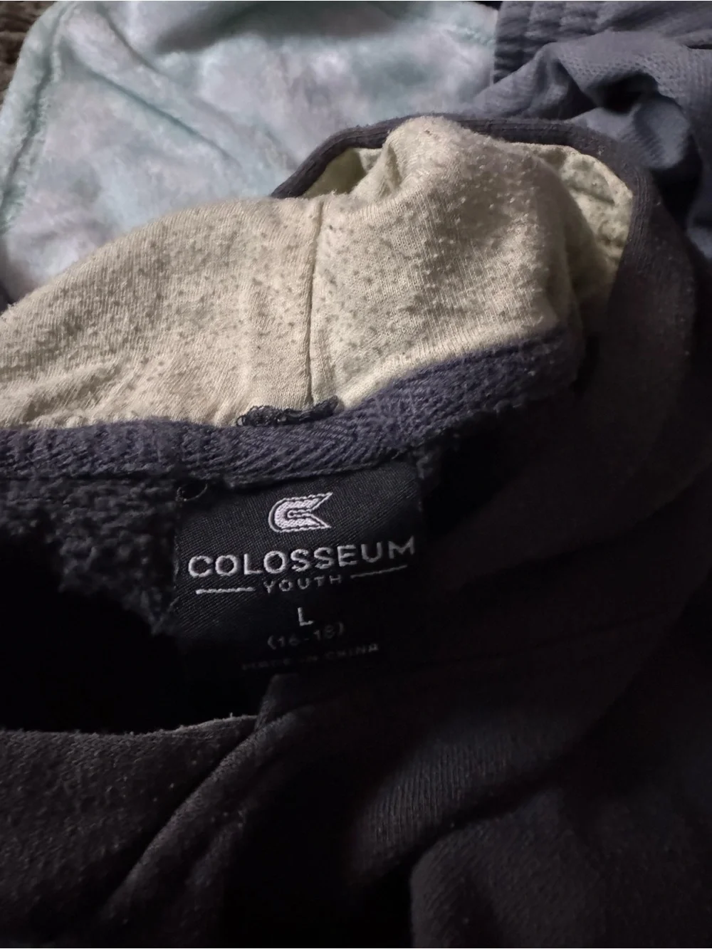Colosseum Black Hoodie with Cream Lined Hood